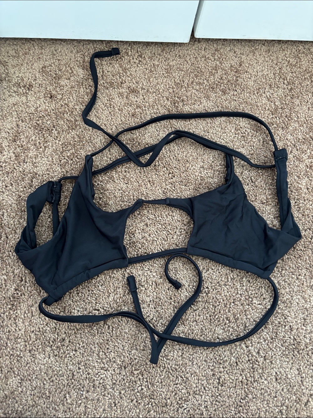 Zaful Black Strappy Bikini Top